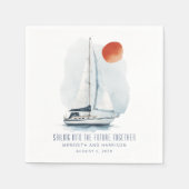一緒に未来に向航海の結婚かう スタンダードカクテルナプキン (正面)