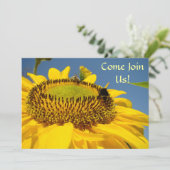 一緒に来てください！パーティーの招待状　イベント　ひまわり 招待状 (スタンド正面)
