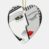 一緒に来て下さい(ファンの引き) セラミックオーナメント (左)