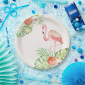 一緒に来よう友達アイボリー金ゴールドフラミンゴ ペーパープレート (パーティー)