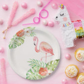 一緒に来よう友達アイボリー金ゴールドフラミンゴ ペーパープレート (パーティー)