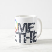 一緒に来虹の平和のサインのマグカップ コーヒーマグカップ (正面右)