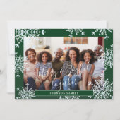 一緒に楽しいクリスマスの4枚の写真を飾った素朴なデザイン シーズンカード (正面)