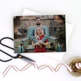 一緒に楽しいクリスマス ツリー ゴールド フォト 箔シーズンカード