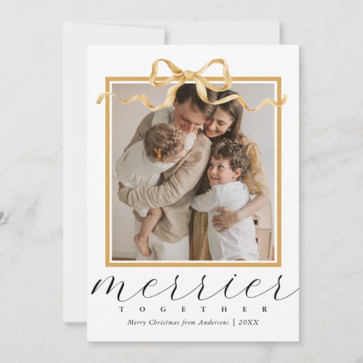 一緒に楽しいクリスマス フォト エレガント シーズンカード (正面)