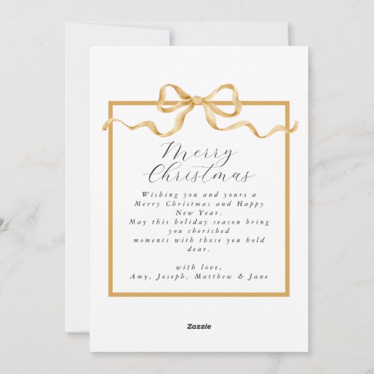 一緒に楽しいクリスマス フォト エレガント シーズンカード (裏面)