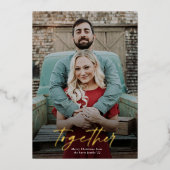 一緒に楽しいクリスマス メリークリスマス フォト ゴールド 箔シーズンカード (正面)