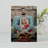 一緒に楽しいクリスマス メリークリスマス フォト ゴールド 箔シーズンカード (立ち正面)