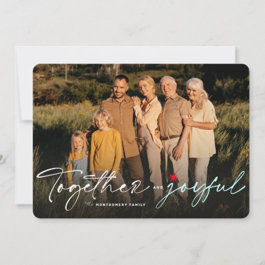 一緒に楽しい手書きタイポグラフィ写真 シーズンカード (正面)