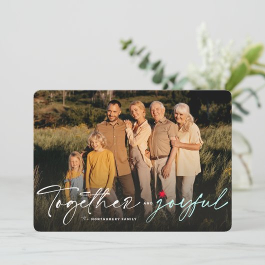 一緒に楽しい手書きタイポグラフィ写真 シーズンカード (スタンド正面)