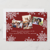 一緒に楽しい4枚の写真を飾った素朴なクリスマス シーズンカード (裏面)