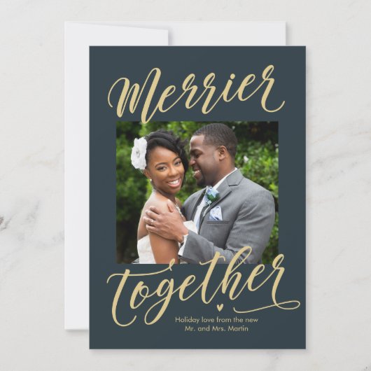 一緒に楽しい クリスマスカード 家族または新婚カップル (正面)