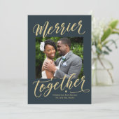 一緒に楽しい クリスマスカード 家族または新婚カップル (スタンド正面)