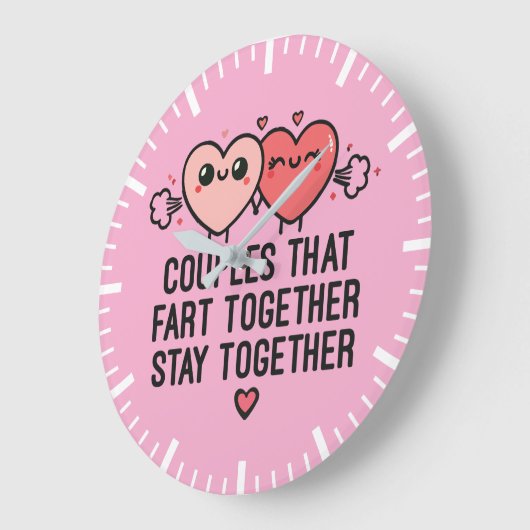 一緒に楽しむカップルが一緒に滞在おもしろい- ラージ壁時計 (傾斜)