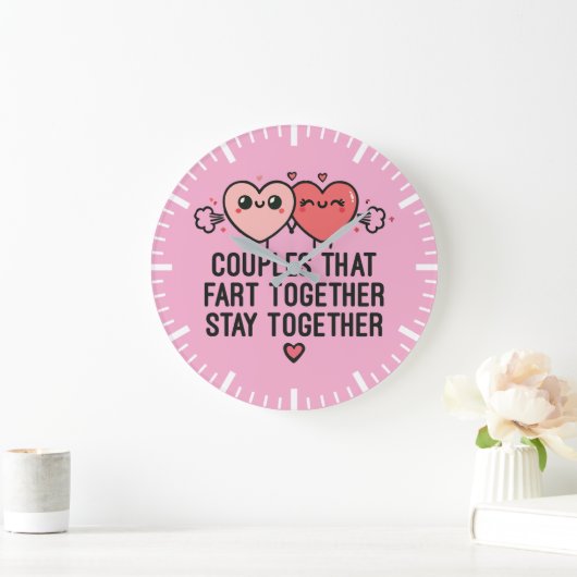 一緒に楽しむカップルが一緒に滞在おもしろい- ラージ壁時計 (ホーム)