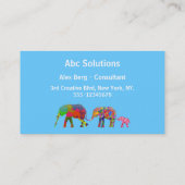 一緒に歩いている3頭のカラフルな象 名刺 (裏面)