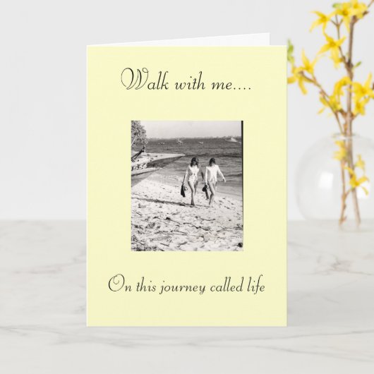 一緒に歩いて…..この旅で… カード (黄色い花)