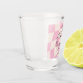 一緒に永遠にピンクの結婚式のパーティーの好意ドリンク ショットグラス (左)