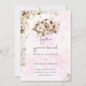 一緒に永遠にリング水の色結婚の 招待状 (正面)