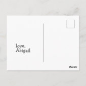 一緒に波に乗ろうキュートなクジラのバレンタイン ポストカード (裏面)