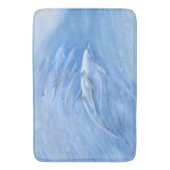 一緒に泳いでいるお母さんおよびベビーのバンドウイルカ バスマット (正面縦)