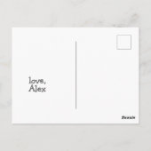 一緒に泳いで…!かわいいクジラ – バレンタイン ポストカード (裏面)