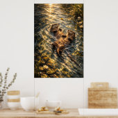 一緒に漂う | カワウソの芸術 | ポスター (キッチン)