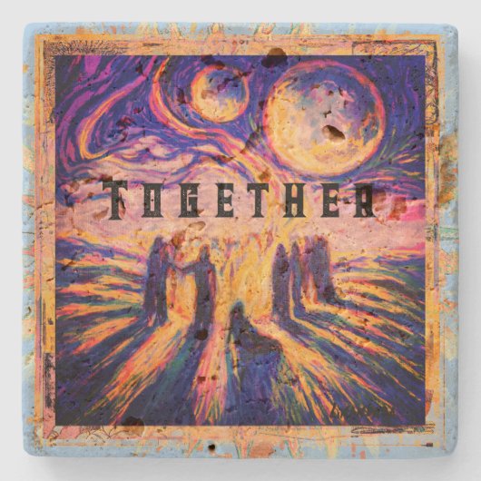 一緒に火の神秘的な ストーンコースター (正面)