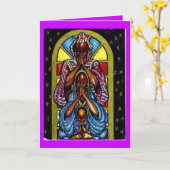 一緒に祈る家族は一緒にとどまります カード (黄色い花)