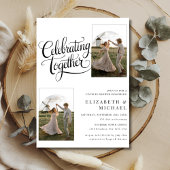 一緒に祝う カップルシャワーのアーチ写真 招待状