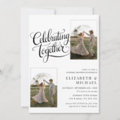 一緒に祝う カップルシャワーのアーチ写真 招待状 (正面)