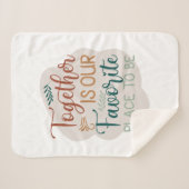 一緒に私たちお気に入りのの家族になる引用文 シェルパブランケット (正面(横))