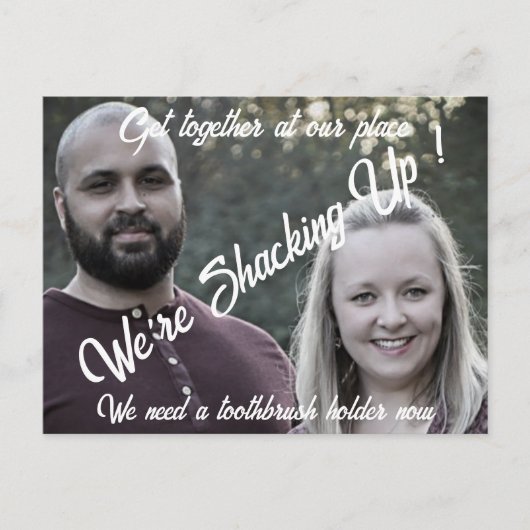 一緒に移動するおもしろいお祝いが集まる ポストカード (正面)