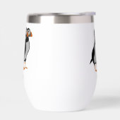 一緒に立っている3つの愛らしいパフィン漫画 (左面)