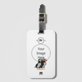 一緒に立っている3つの愛らしいパフィン漫画 ラゲッジタグ (正面縦)