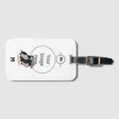 一緒に立っている3つの愛らしいパフィン漫画 ラゲッジタグ (正面横)