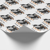 一緒に立っている3つの愛らしいパフィン漫画 ラッピングペーパー (角)