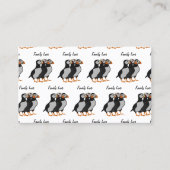 一緒に立っている3つの愛らしいパフィン漫画 名刺 (正面)