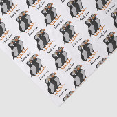 一緒に立っている3つの愛らしいパフィン漫画 薄葉紙 (詳細)