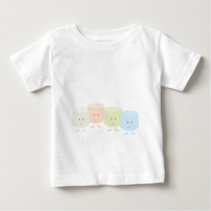 一緒に立つ幸せなマシュマロ ベビーTシャツ