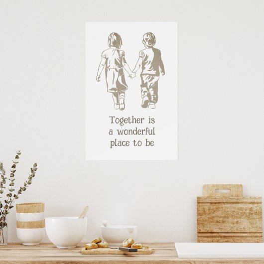 一緒に素敵な場所の感動的引用文 ポスター (キッチン)