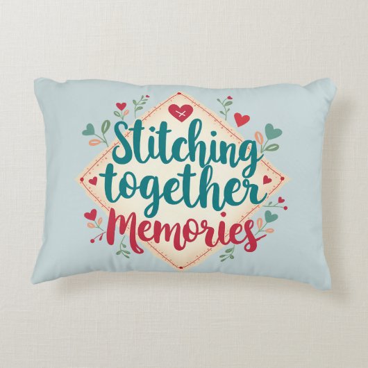 一緒に縫い合わせる思い出の刺繍芸術 アクセントクッション (裏面)