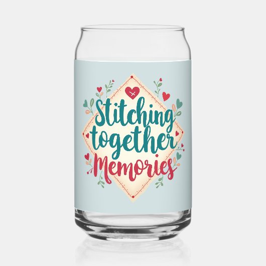 一緒に縫い合わせる思い出の刺繍芸術 ガラス缶 (裏面)