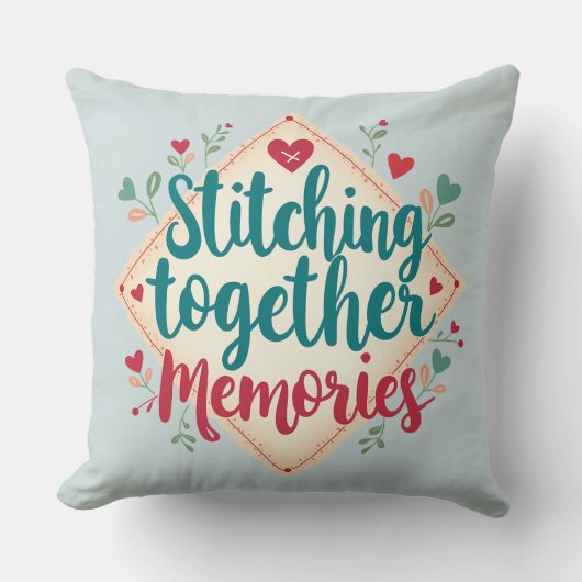 一緒に縫い合わせる思い出の刺繍芸術 クッション (正面)