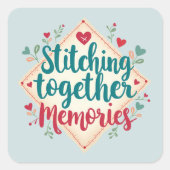 一緒に縫い合わせる思い出の刺繍芸術 スクエアシール (正面)