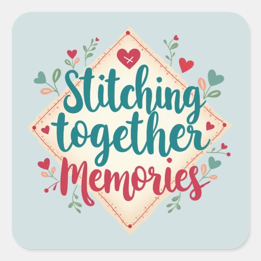 一緒に縫い合わせる思い出の刺繍芸術 スクエアシール (正面)