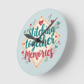 一緒に縫い合わせる思い出の刺繍芸術 ラウンド壁時計 (傾斜)