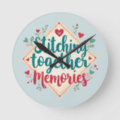 一緒に縫い合わせる思い出の刺繍芸術 ラウンド壁時計 (正面)