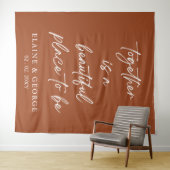 一緒に美しい結婚の写真の背景 タペストリー (インサイチュ(横))