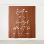 一緒に美しい結婚の写真の背景 タペストリー (正面)